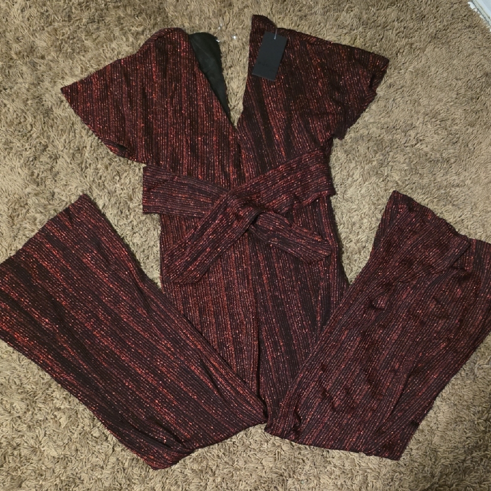 Chic Black and Red Jumpsuit